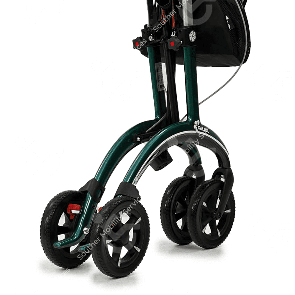saljo carbon fibre 4 wheel walker rollator folded