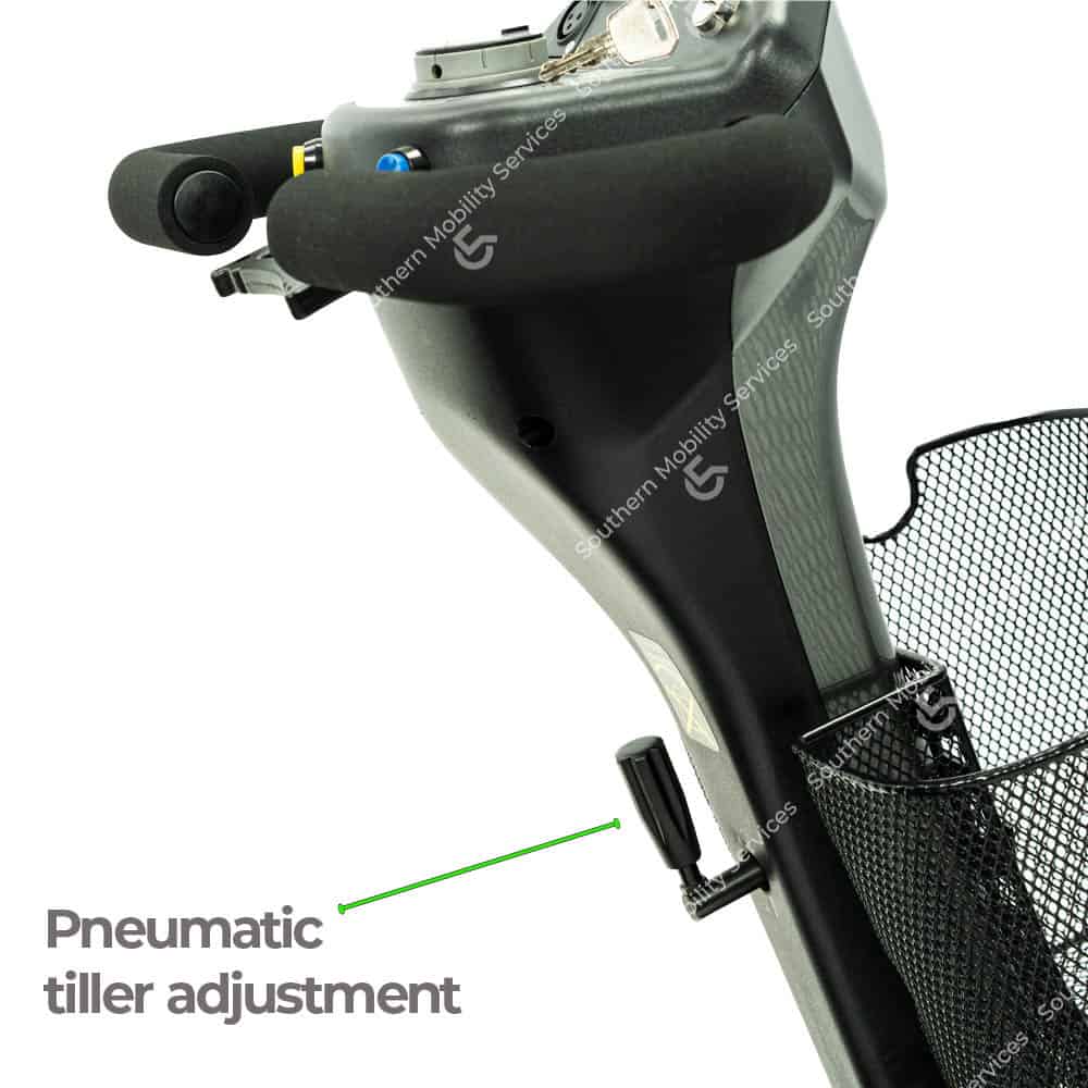 sapphire 2 portable mobility scooter pneumatic tiller