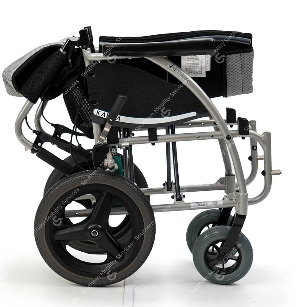 karma 115 transit wheelchair folded side view