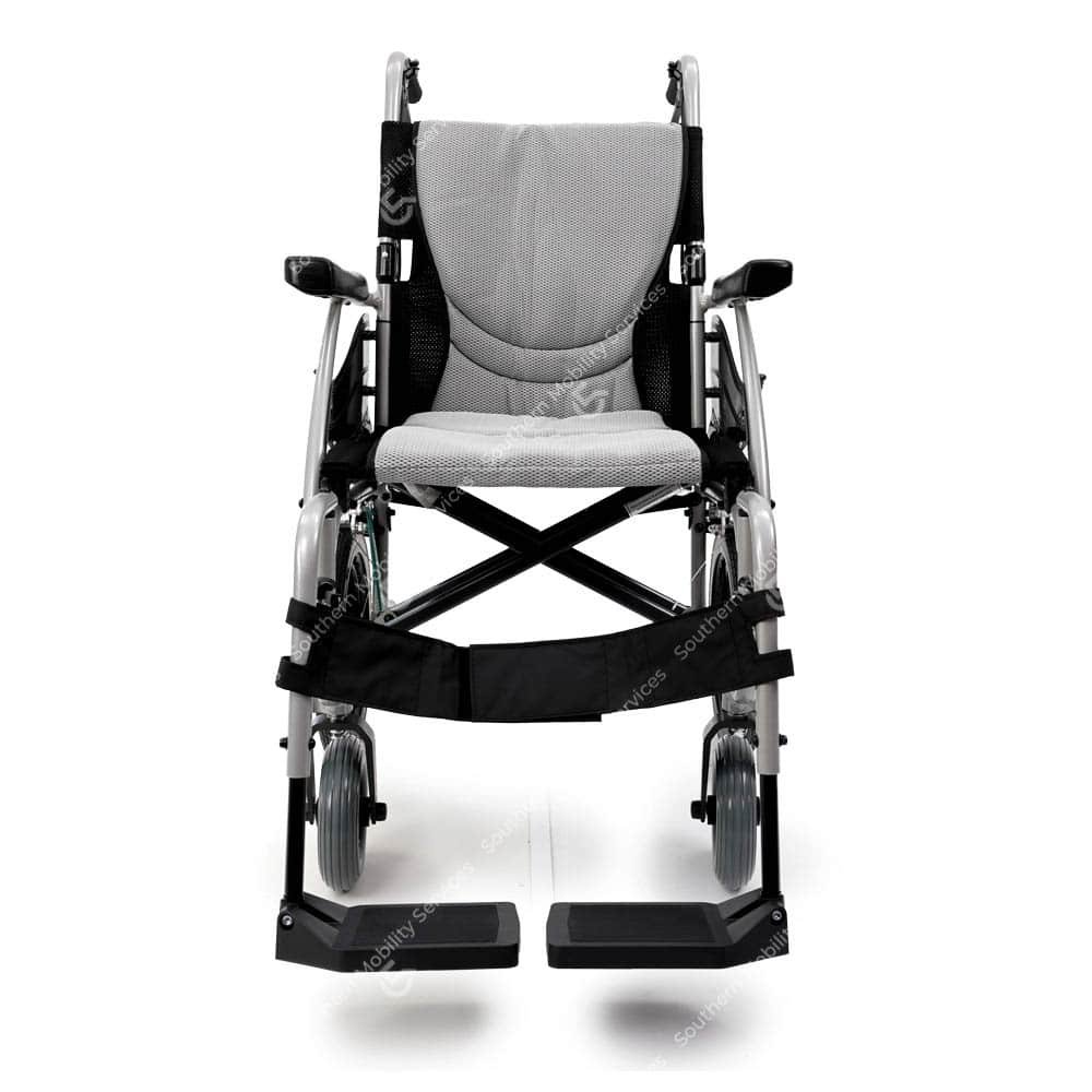 karma 115 transit wheelchair front view