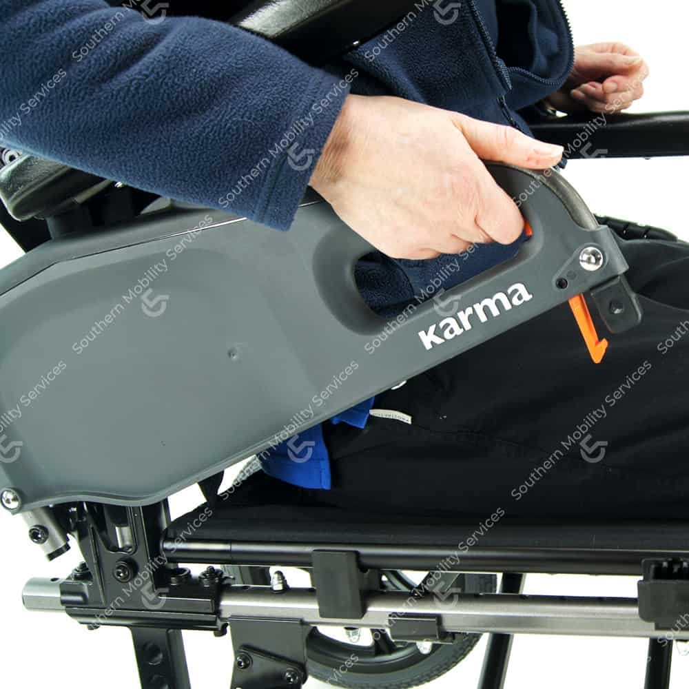 karma flexx tall wheelchair transit lift up arms