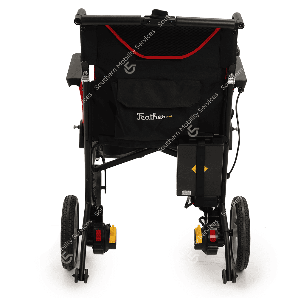 feather power portable powerchair rear view