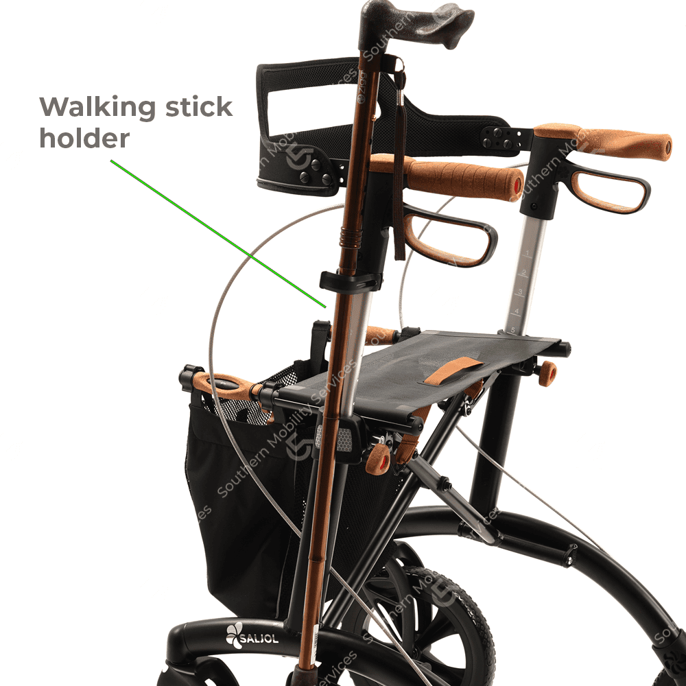 saljo alumium rollator walking stick holder