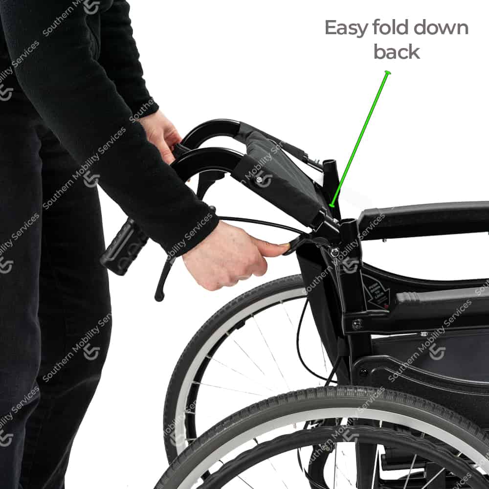 karma sparrow 2 wheelchair folding back