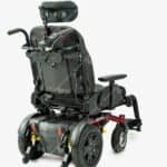 quantum aspen attendant powerchair rear view