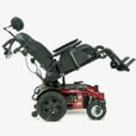quantum aspen attendant powerchair tilted
