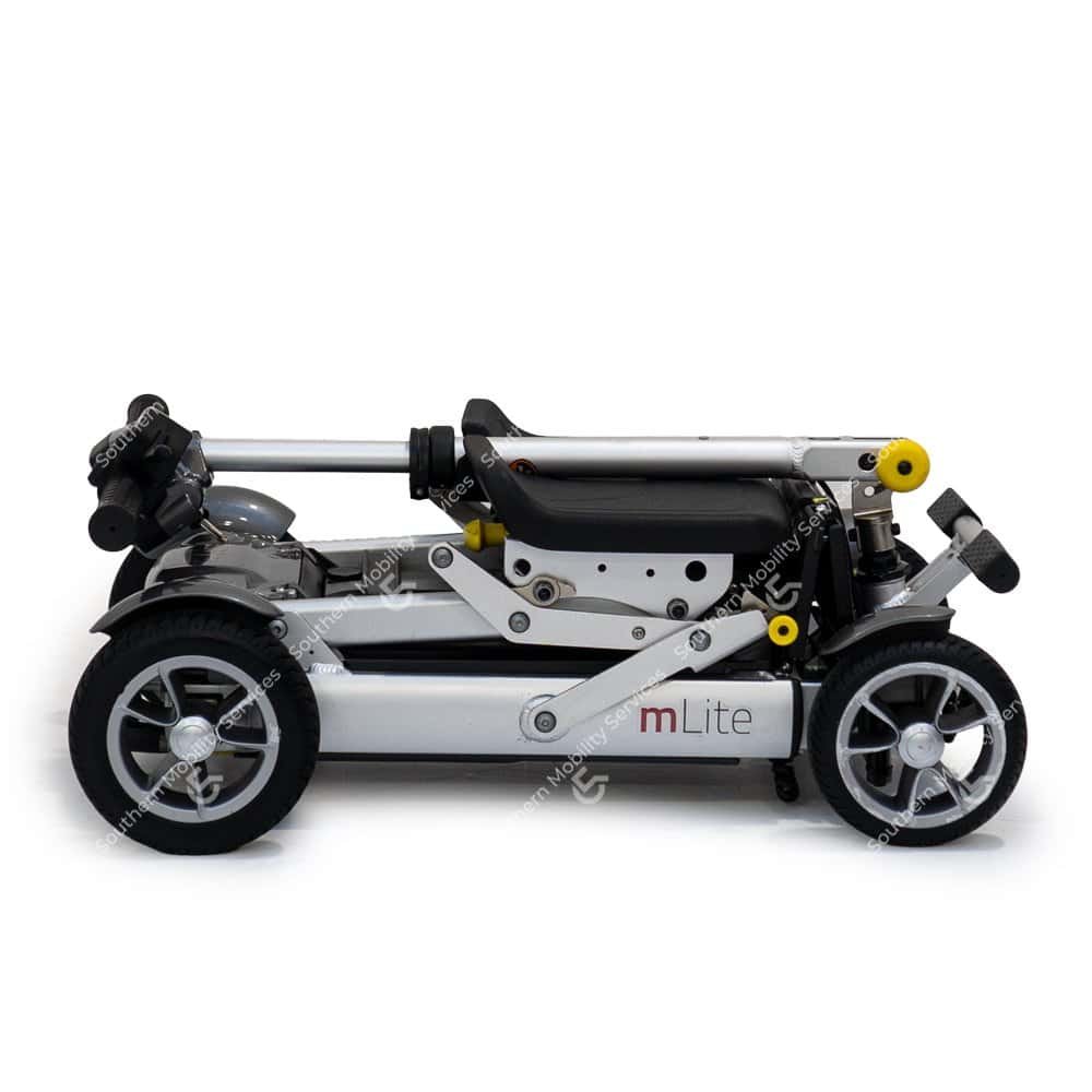 used motion mlite portable mobility scooter folded sideways
