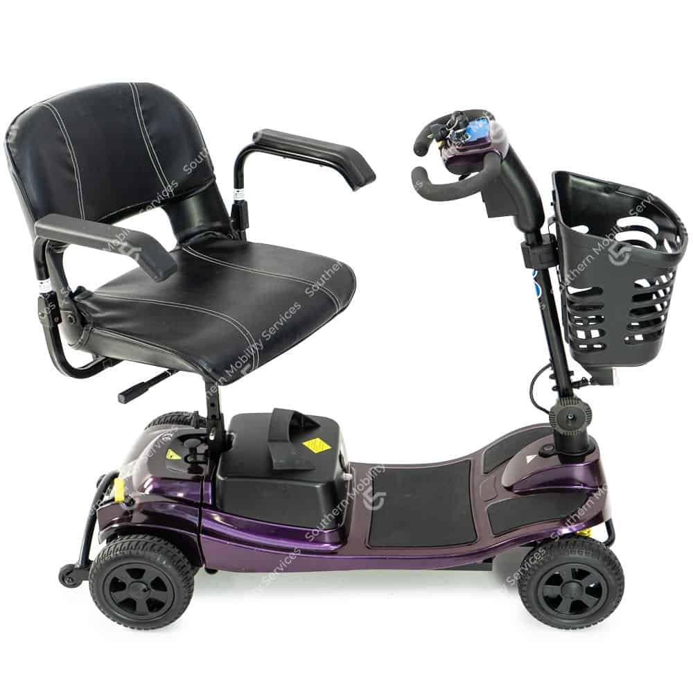 Used purple vouge portable mobility scooter seat swivel