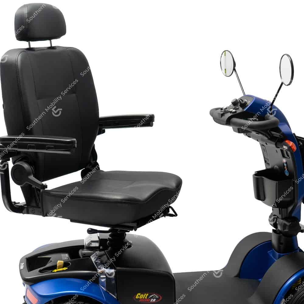 used blue pride colt delux mobility scooter swivel seat