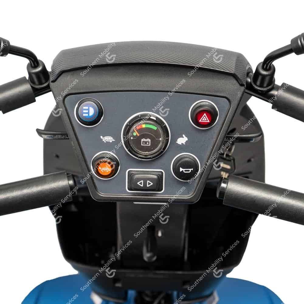 used rascal vecta 8mph mobility scooter blue tiller